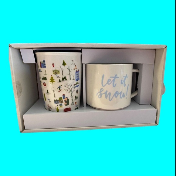 Opalhouse 2 Piece Porcelain City Scene & Let It Snow Classic Mug Box Set Unused - Picture 4 of 15